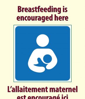 Breastfeeding is encouraged here poster
