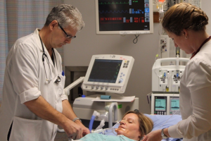 Patient receiving critical care